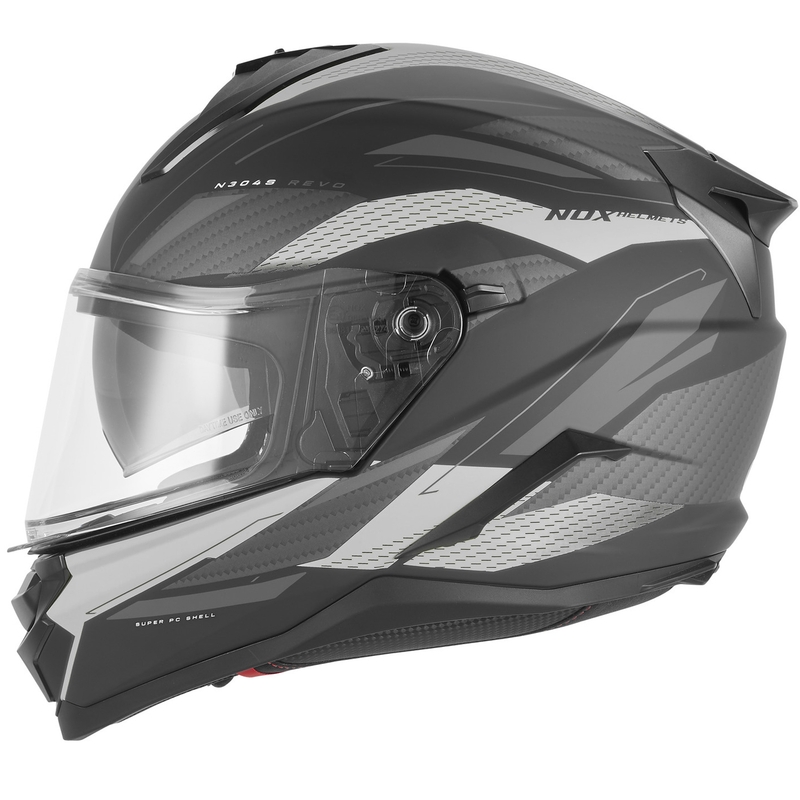 Integralhelm NOX N304-S REVO matt schwarz-silber