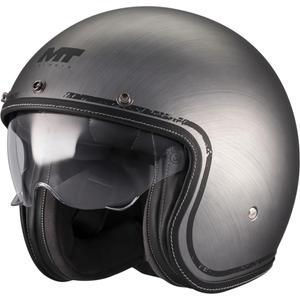 Offener Motorradhelm MT Lemans 2 SV S Brushed A2 mattgrau