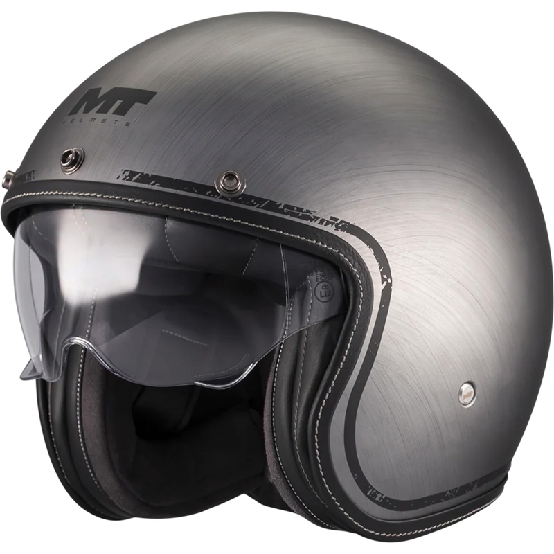 Offener Motorradhelm MT Lemans 2 SV S Brushed A2 mattgrau
