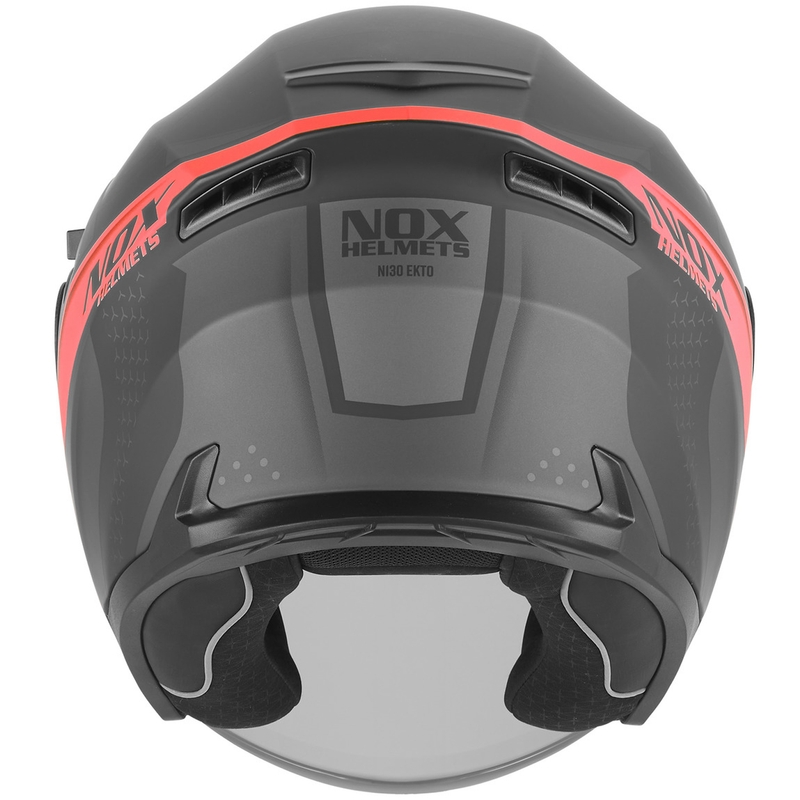 Offener Motorradhelm NOX N130 EKTO matt schwarz-rot