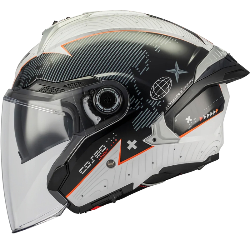 Offener Motorradhelm MT Cosmo SV Layout A1 schwarz-grau