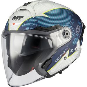 Offener Motorradhelm MT Cosmo SV Layout C7, matt blau-weiß