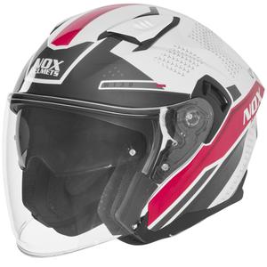 Offener Motorradhelm NOX N130 EKTO weiß-rosa