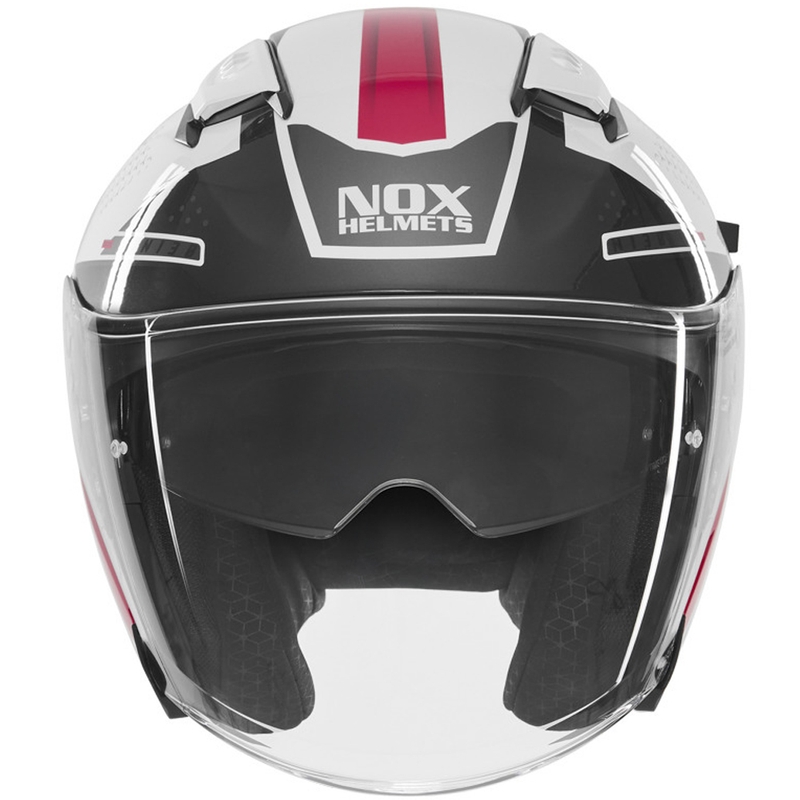 Offener Motorradhelm NOX N130 EKTO weiß-rosa