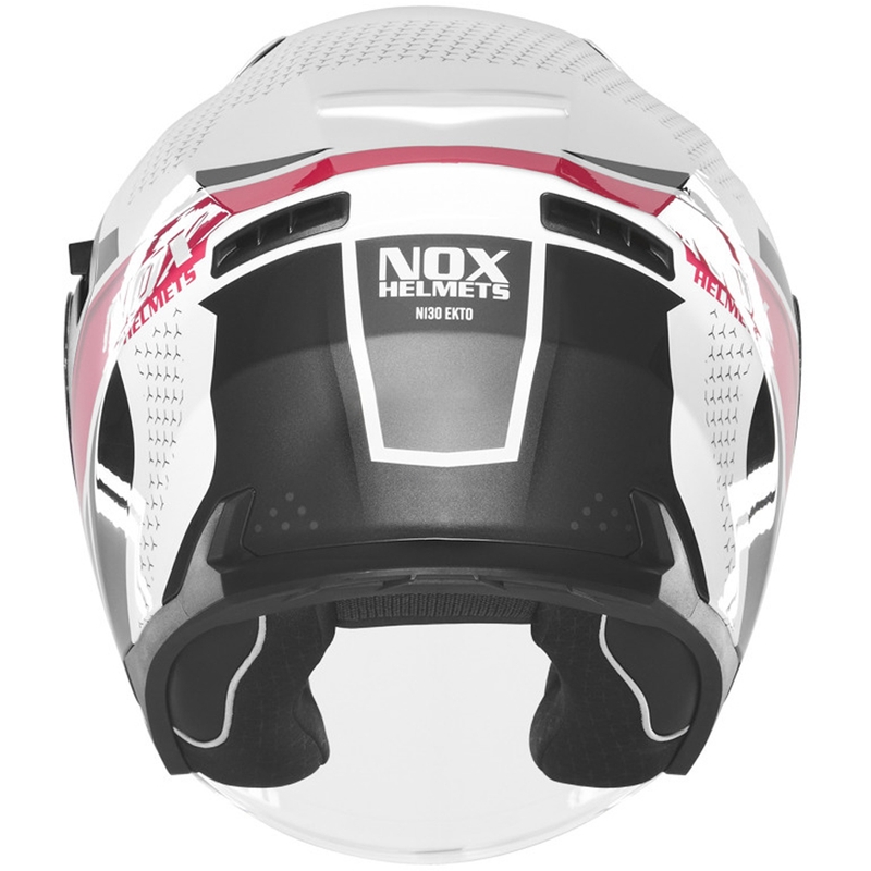 Offener Motorradhelm NOX N130 EKTO weiß-rosa