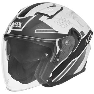 Offener Motorradhelm NOX N130 EKTO weiß-schwarz
