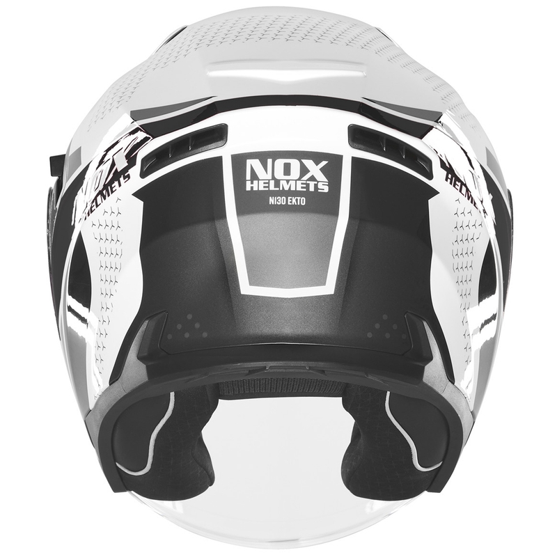 Offener Motorradhelm NOX N130 EKTO weiß-schwarz