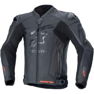 Motorrad-Lederjacke Alpinestars GP Plus R 4 Rideknit Schwarz-Schwarz