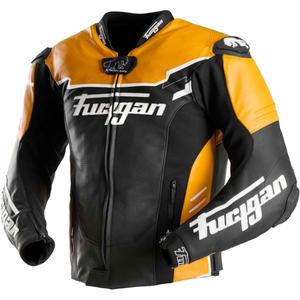 Furygan Signature 55 Leder-Motorradjacke schwarz-gelb