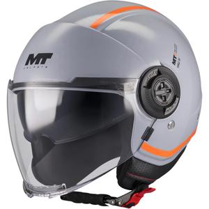 Offener Motorradhelm MT Viale SV S Tasty C4 grau-orange