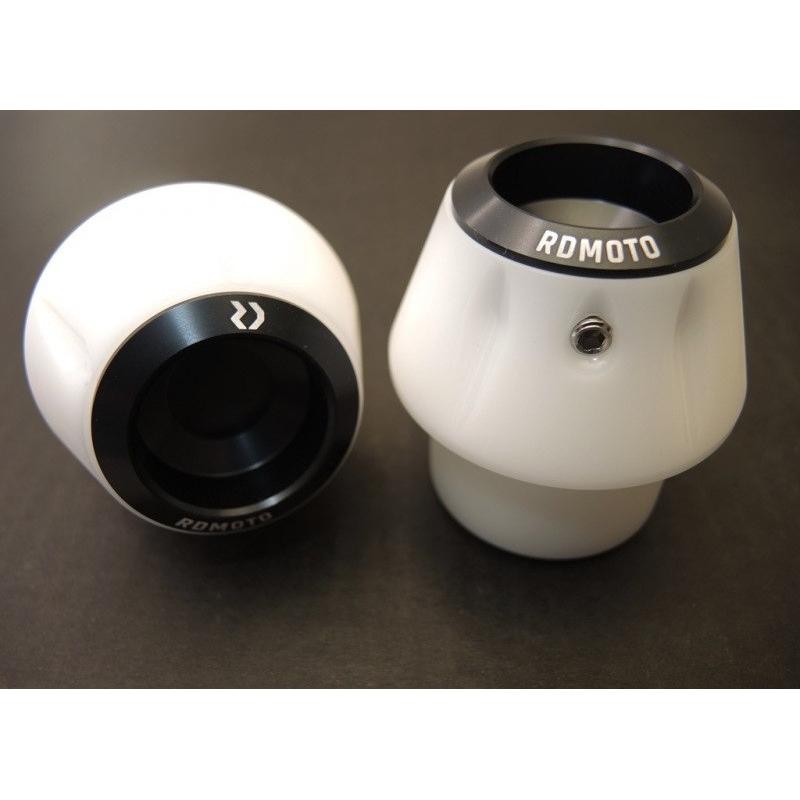 Crash protectors RDMOTO weiß with black caps