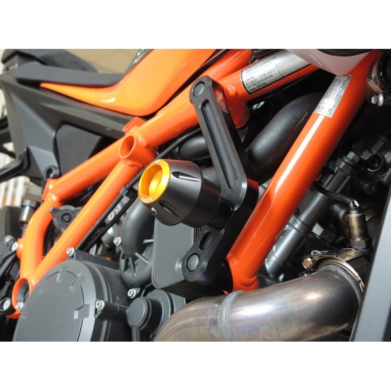 Crash protectors RDMOTO weiß with orange caps