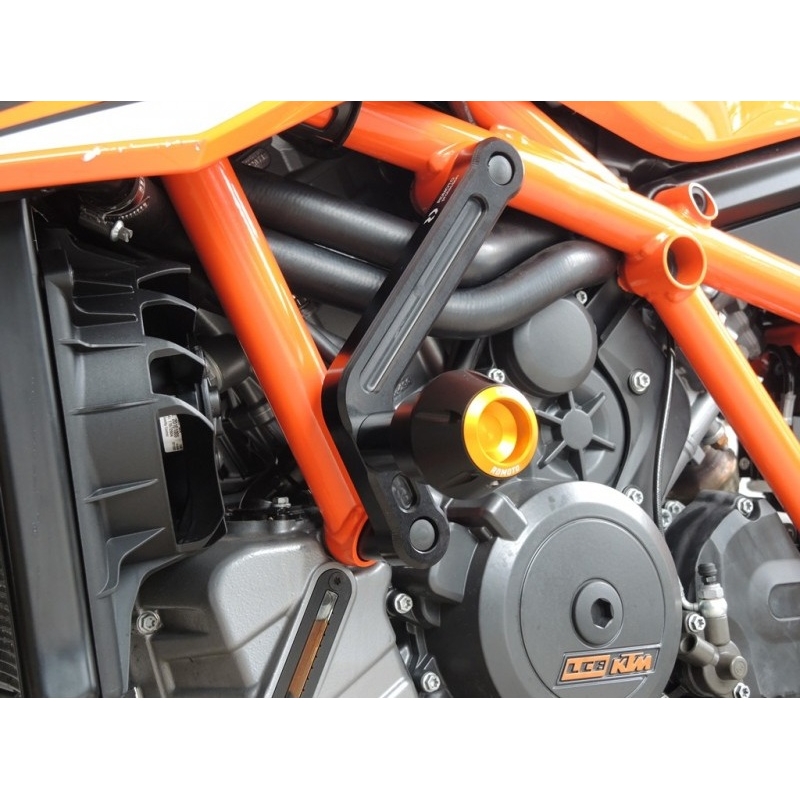Crash protectors RDMOTO weiß with orange caps