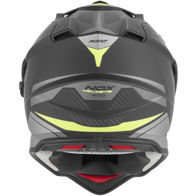 Enduro-Motorradhelm NOX N312 Track, matt schwarz-fluoreszierend gelb
