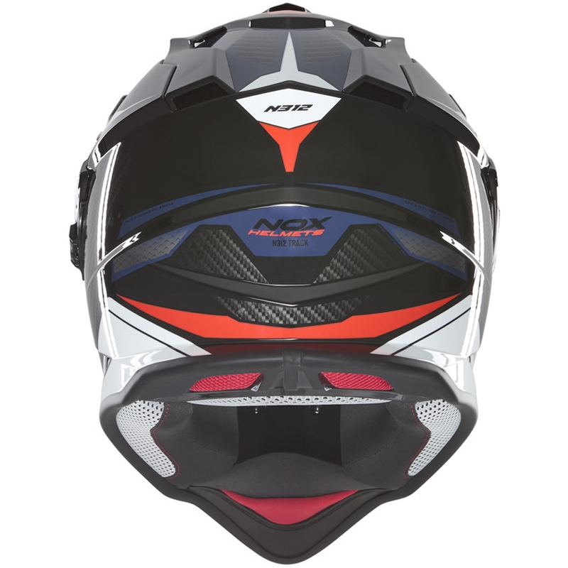 Enduro-Motorradhelm NOX N312 Track blau-rot
