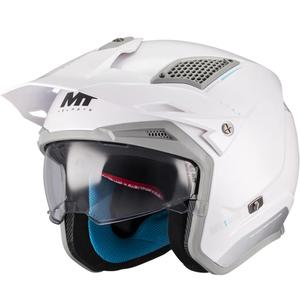 Offener Trial-Motorradhelm MT District SV S Soul A2 weißgrau