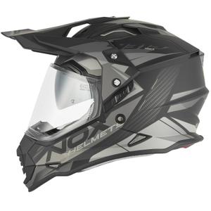 Enduro-Motorradhelm NOX N312 Track, matt schwarz-silber