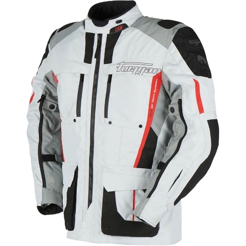 Furygan Brevent 3-in-1 Motorradjacke weiß-grau-rot-schwarz Ausverkauf