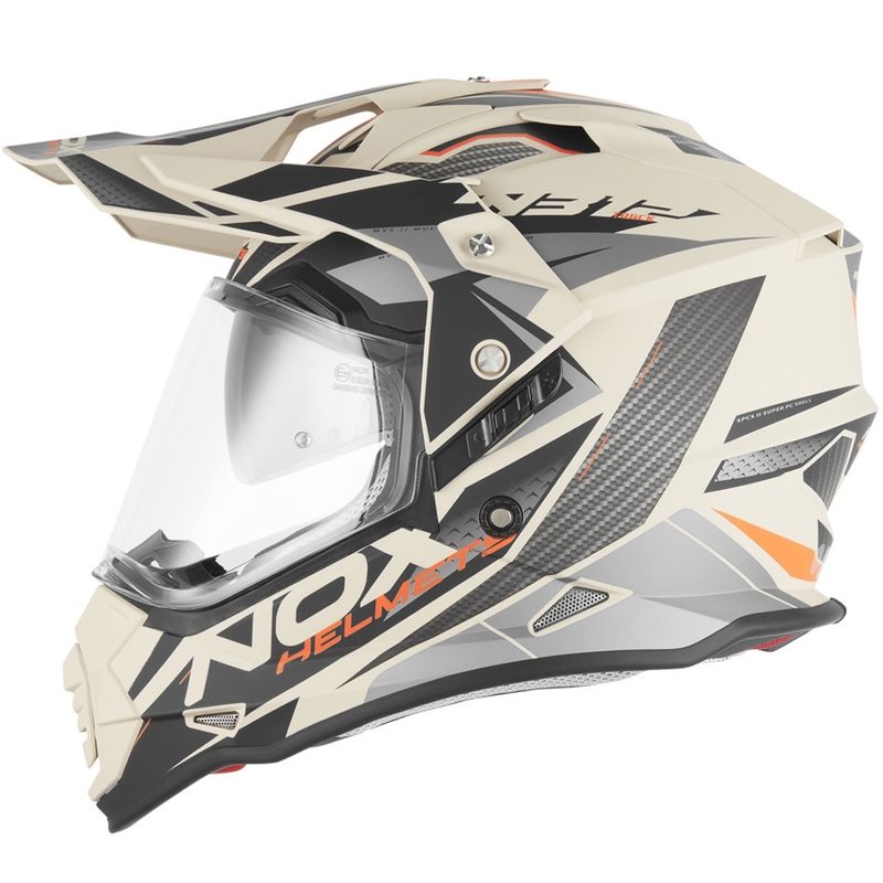 Enduro-Motorradhelm NOX N312 Track, matt sandorange