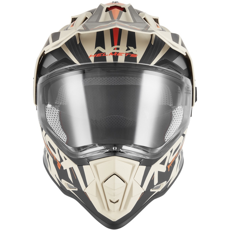 Enduro-Motorradhelm NOX N312 Track, matt sandorange