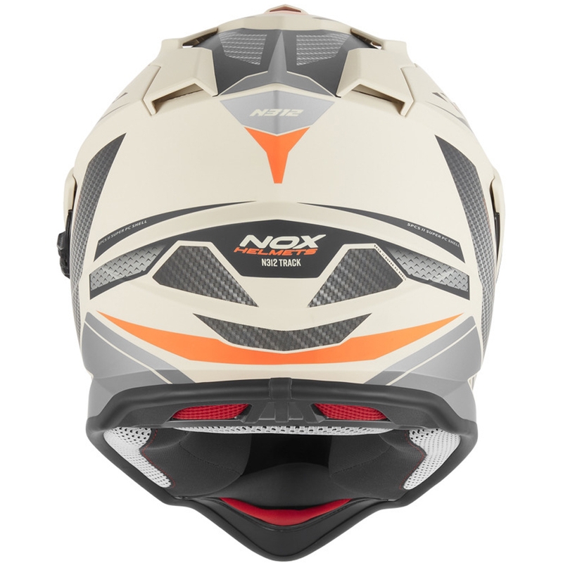 Enduro-Motorradhelm NOX N312 Track, matt sandorange