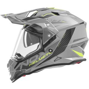 Enduro-Motorradhelm NOX N312 Track grau-fluoreszierend gelb