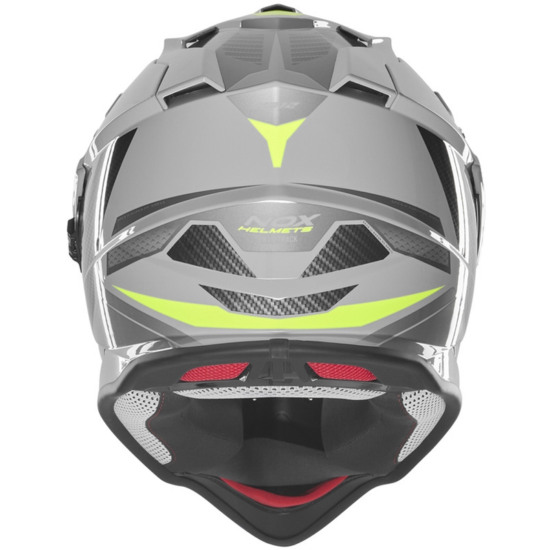 Enduro-Motorradhelm NOX N312 Track grau-fluoreszierend gelb