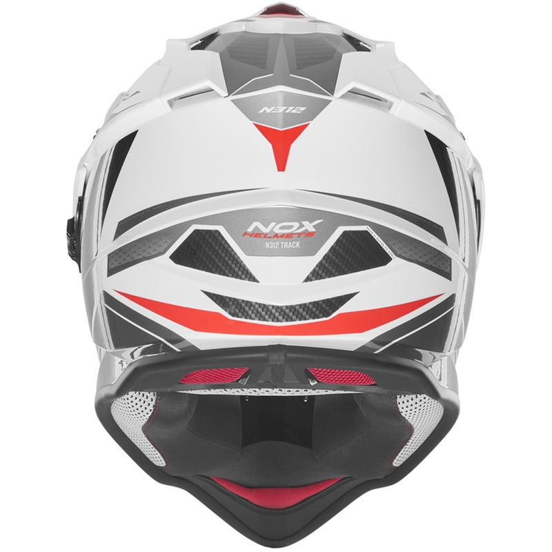 Enduro-Motorradhelm NOX N312 Track weiß-rot