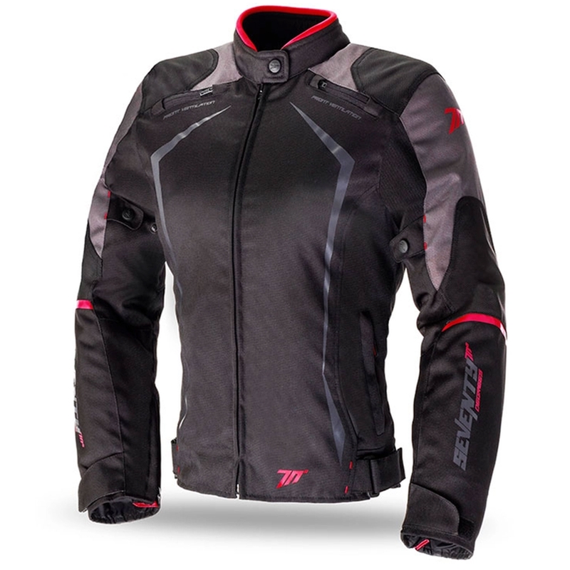 Damen Motorradjacke SEVENTY DEGREES SD-JR49 schwarz-rot