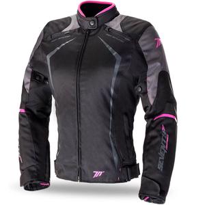 Damen Motorradjacke SEVENTY DEGREES SD-JR49 schwarz-pink
