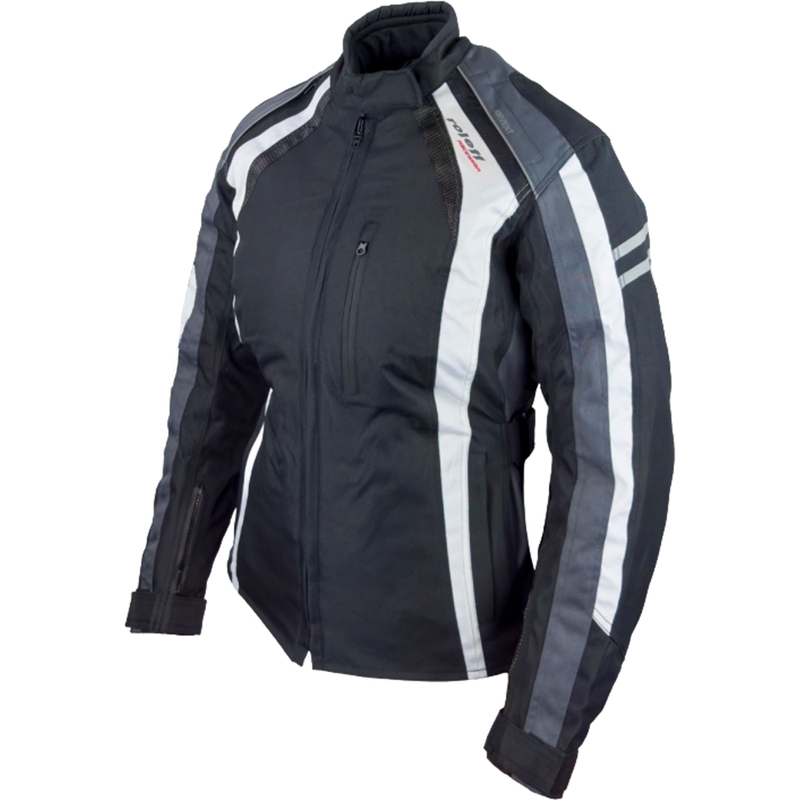 Damen Motorradjacke Roleff Venedig schwarz-grau-weiß