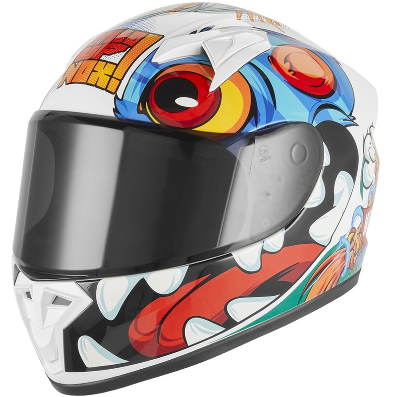 NOX N731 Scrappy Kinder-Integralhelm, weiß-mehrfarbig