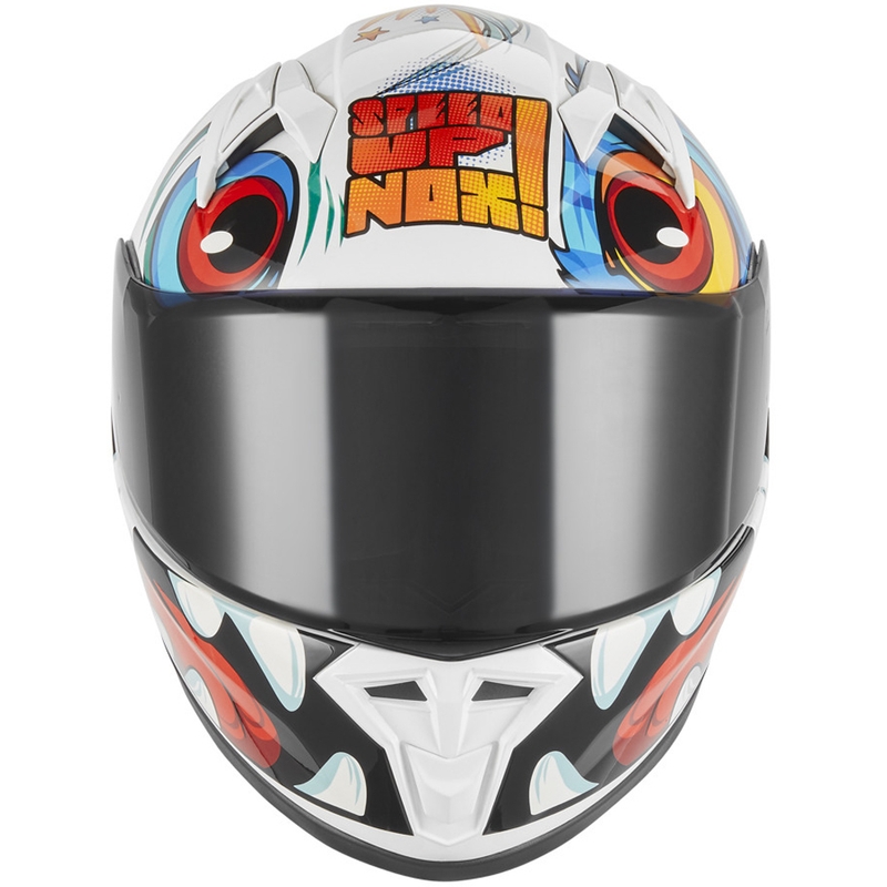 NOX N731 Scrappy Kinder-Integralhelm, weiß-mehrfarbig