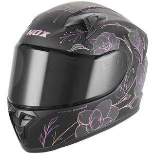 Kinder-Integralhelm NOX N731 Spring, matt schwarz-rosa