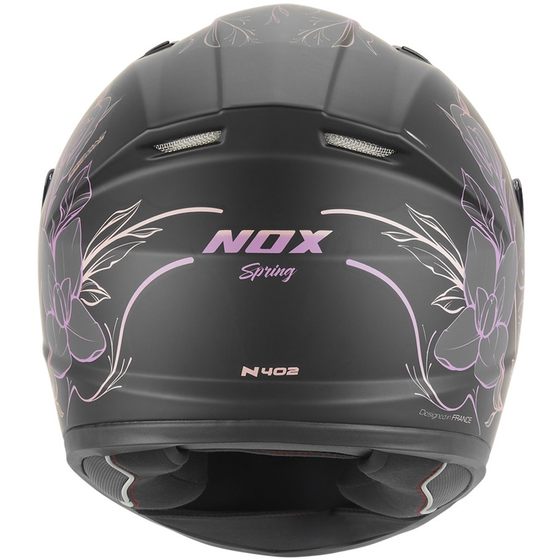 Kinder-Integralhelm NOX N731 Spring, matt schwarz-rosa