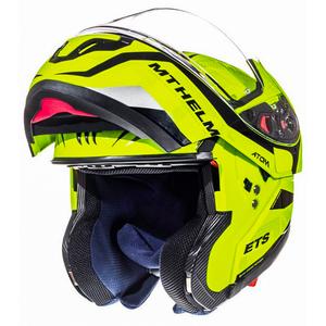 Klappbarer Motorradhelm MT Atom Divergence, fluoreszierend gelb, im Angebot - II. Qualität