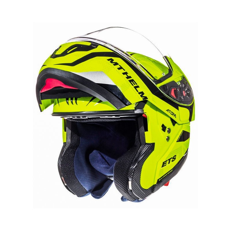 Klappbarer Motorradhelm MT Atom Divergence, fluoreszierend gelb, im Angebot - II. Qualität
