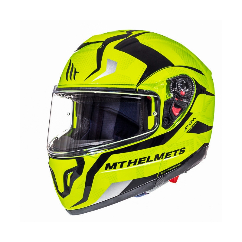 Klappbarer Motorradhelm MT Atom Divergence, fluoreszierend gelb, im Angebot - II. Qualität