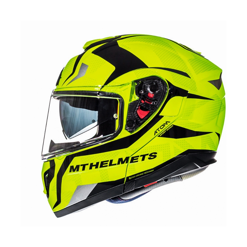 Klappbarer Motorradhelm MT Atom Divergence, fluoreszierend gelb, im Angebot - II. Qualität