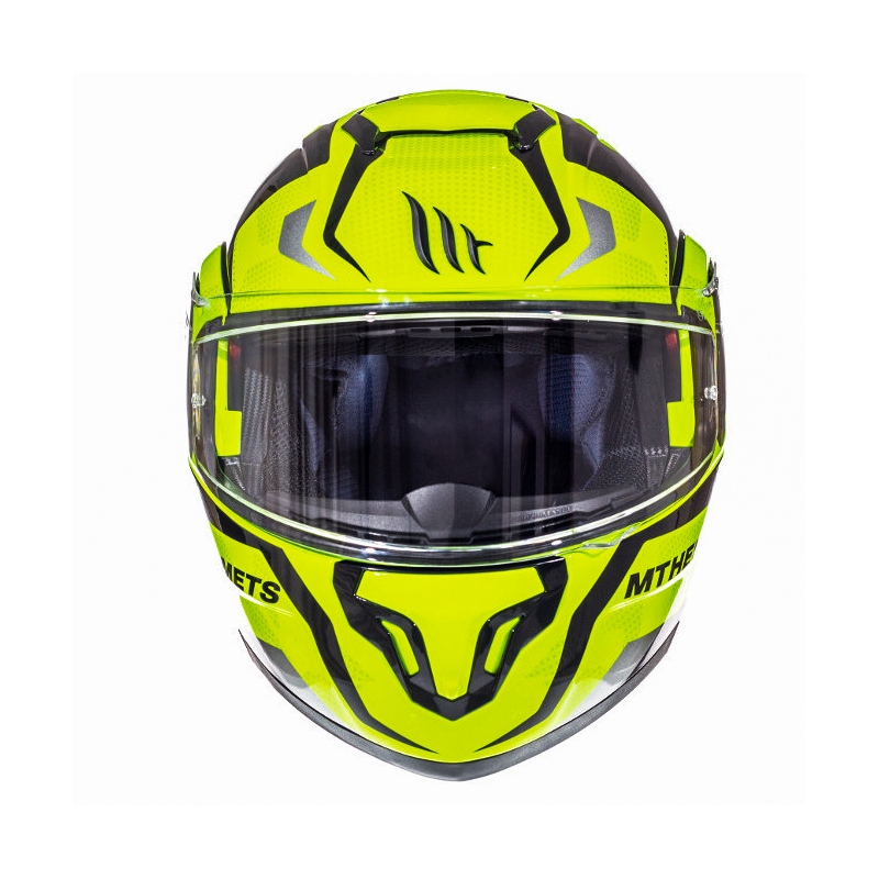 Klappbarer Motorradhelm MT Atom Divergence, fluoreszierend gelb, im Angebot - II. Qualität