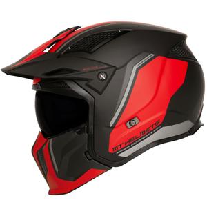 Offener Helm mit Maske MT Streetfighter SV S TWIN C5 schwarz-rot mit Iridium-Visier - II. Qualität