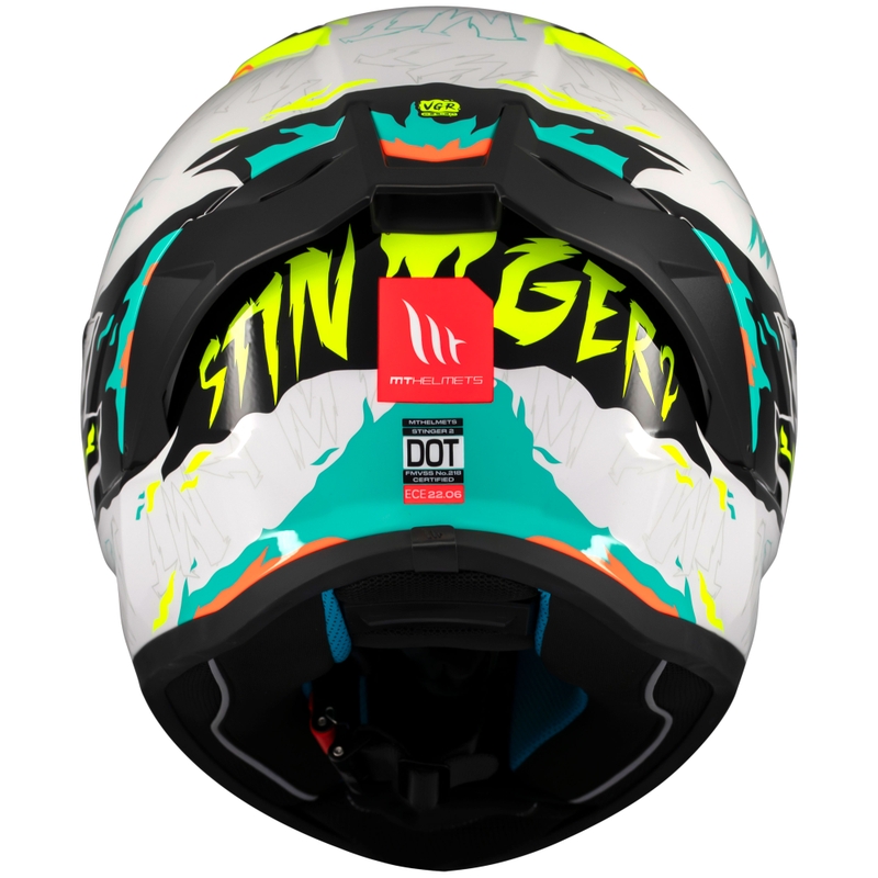 Integralhelm MT Stinger 2 Ardent weiß-gelb - II. Qualität