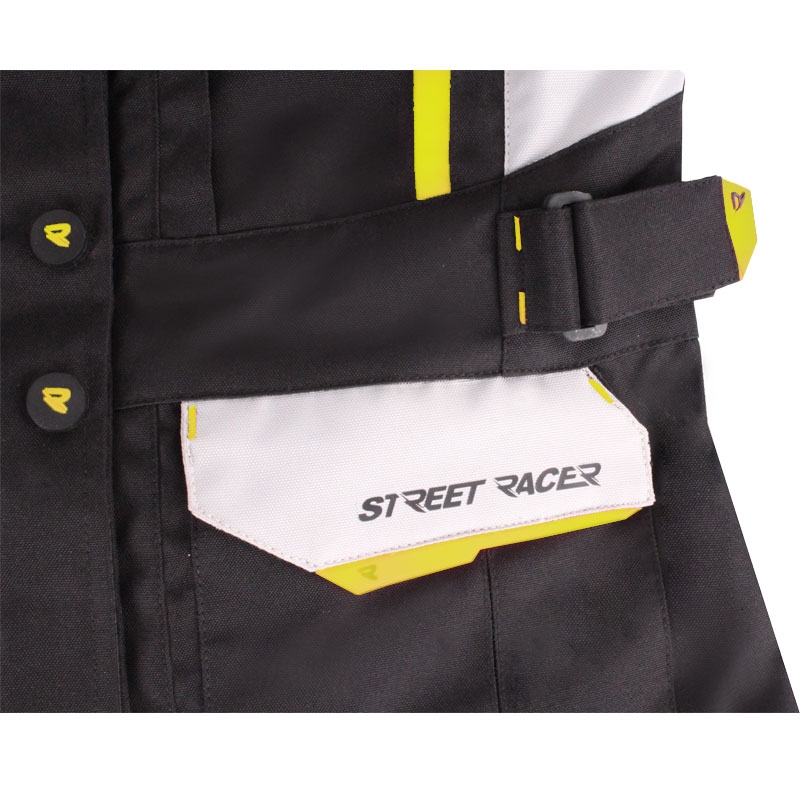 Damen-Motorradjacke Street Racer Hilax schwarz-grau-fluoreszierend gelb - II. Qualität