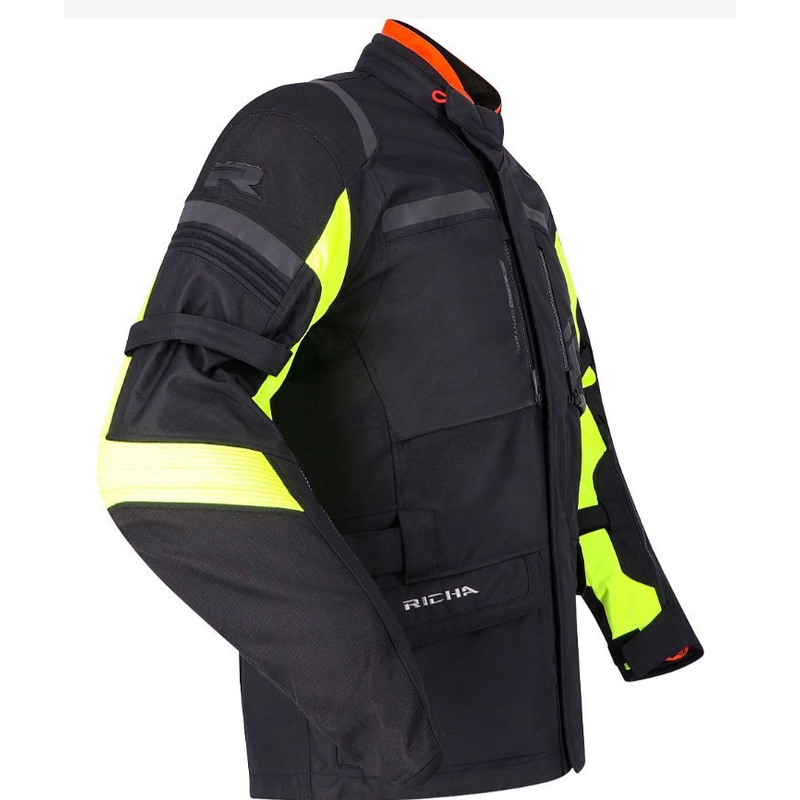 RICHA Brutus GTX Motorradjacke schwarz-fluoreszierend gelb, Sonderangebot - 2. Wahl Ausverkauf - II. Qualität