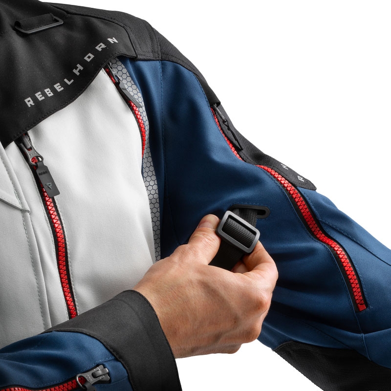 Motorradjacke Rebelhorn Hardy 3.0 blau-grau-rot - II. Qualität