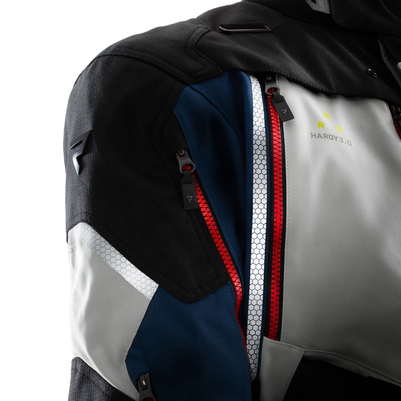 Motorradjacke Rebelhorn Hardy 3.0 blau-grau-rot - II. Qualität