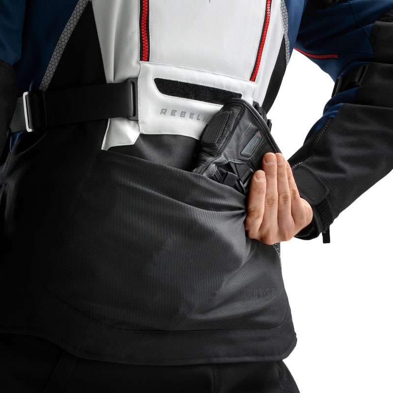 Motorradjacke Rebelhorn Hardy 3.0 blau-grau-rot - II. Qualität