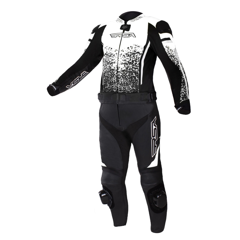 RSA GT2 Motorradkombi schwarz-weiß, 2. Wahl, im Angebot Ausverkauf - II. Qualität