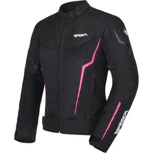 Damen-Motorradjacke RSA Bolt schwarz-weiß-rosa 2 - II. Qualität