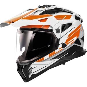 Enduro Motorradhelm LS2 MX702 PIONEER II NAMIB weiß-orange